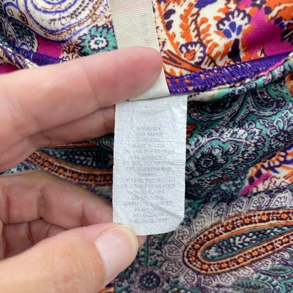 Free People Movement Cropped Leggings Womens Small/Medium‎ Pink Teal Print Yoga - Picture 6 of 6